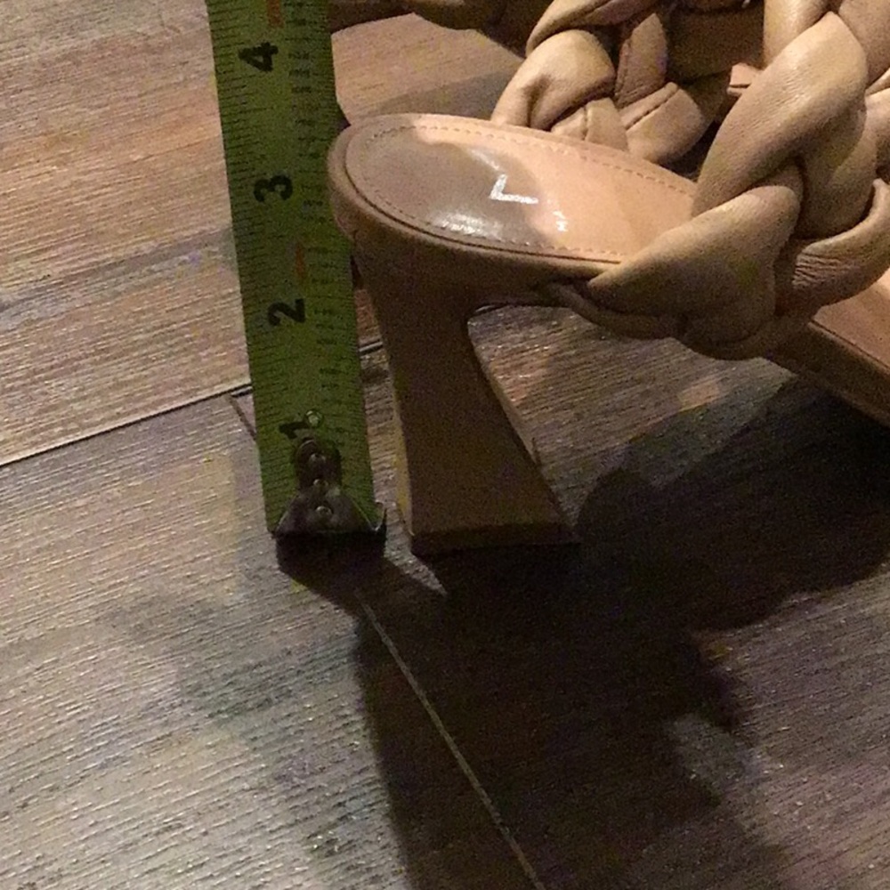 Marc Fischer NWT Hammy breaded straps in Beige with square Toe Heel Sandal. - Picture 4 of 7